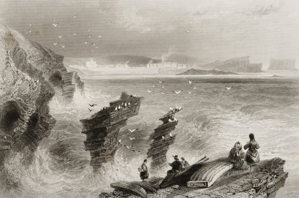 Kilkee County Clare Ireland Drawn By WHBartlett Engraved By JC Bentley From The Scenery And Antiquities Of Ireland By NPWillis And JStirling CoyneIllustrated From Drawings By WHBartlett Published Lon