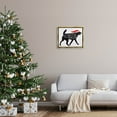 thumbnail image 2 of Feliz Naughty Dog Funny Pet Holiday Graphic Art Metallic Gold Framed Art Print Wall Art, 2 of 6