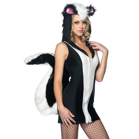 Leg Avenue Women's Stinkin' Cute Skunk Costume, Black/White,
