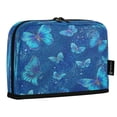 thumbnail image 2 of 8.3"x5.9" Large-Capacity Multi-Pocket Vertical Pencil Case Blue Glitter Butterfly, 2 of 7