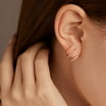 thumbnail image 3 of 14K Gold Plated Half Hoop Earrings Trendy Sterling Silver Claw Earrings Dainty CZ Wrap Cuff Earrings Triple Piercings Illusion Stud Earrings Jewelry Birthday Christmas Gifts for Her Mom, 3 of 9