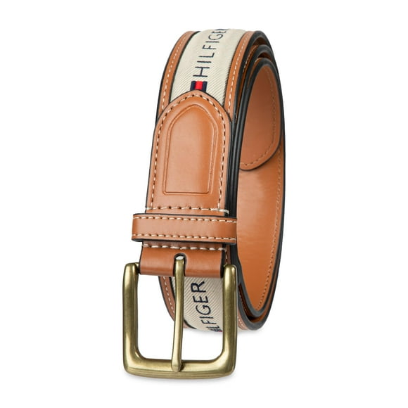 Cinturón Tommy Hilfiger para hombre, tela con lazo, color caqui, talla 40