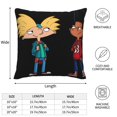 thumbnail image 4 of Fundas de almohada de lino Hey Arnold, fundas de cojín cuadradas de arpillera para sofá cama, banco, 18 x 18 pulgadas (45 cm), funda de almohada, 4 of 8