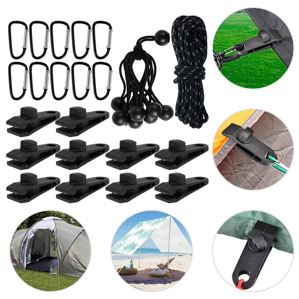 10x Reusable Clip Awning Clamp Tarp Clips Snap Hanger Tent Camping Tool 