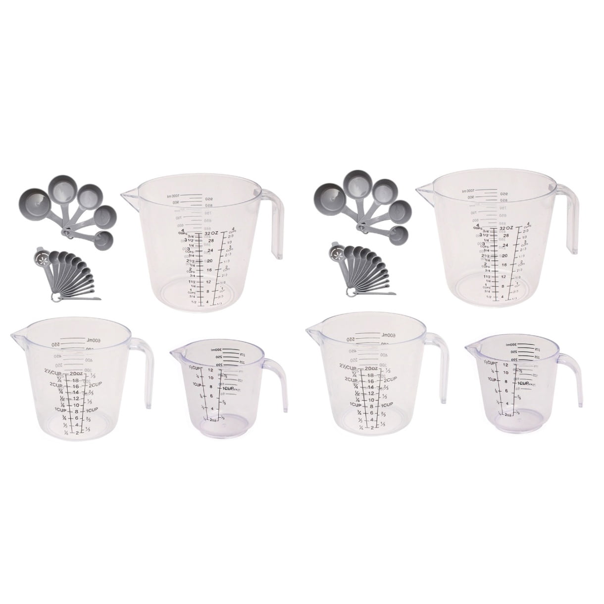2 Count Liquid Kitchen Graduated Measuring Cup Cups Home Use
