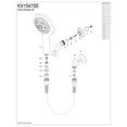thumbnail image 3 of Kingston Brass KX1547BE Vilbosch Multi-Function Hand Shower Kit, Brushed Brass, 3 of 5