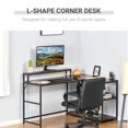 thumbnail image 2 of Simply-Me Home Office L-Shape Desk Workstation for Home, Office with Storage Shelves Cable Grommet, Brown, 2 of 9