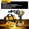 thumbnail image 2 of Perforador percutor inalámbrico DEWALT 20V MAX XR 1/2" con batería de 8AH, 2 of 7