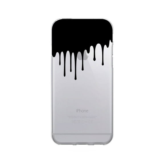 OTM Prints Clear Phone Case, Black Drip - iPhone 6 Plus/7 Plus