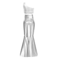 thumbnail image 4 of Haitryli Girls 2 Piece Dance Set Sequin Crop Top with Split Flare Pants Sparkly Jazz Hip Hop Outfits Disco Party Performance Silver 12, 4 of 7