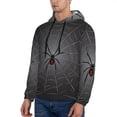 thumbnail image 3 of Lsque Black Spider On Web Pattern Casual Men's Hoodie,Hooded Sweatshirt with Kangaroo Pocket,Pullover Hoodie-3X-Large, 3 of 7