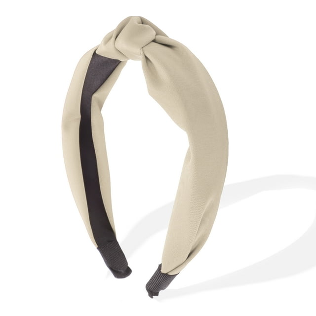 Accesorios de cabello de moda para mujeres, diadema anudada Unique Bargains, bandas para el cabello de nudo superior, color beige