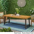 thumbnail image 4 of Kamden Outdoor Eight Seater Wooden Dining Table, Teak and Rustic Metal, 4 of 12