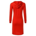 thumbnail image 3 of Doubju Womens Long Sleeve Kangaroo Pocket Hooded Midi Dress With Plus Size, 3 of 4
