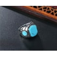 thumbnail image 3 of QQTDFG Men Women Stainless Steel Turquoise Stone Ring Band Gift Silver Blue Size 7-12-11, 3 of 7