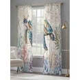 thumbnail image 4 of Blue Sea Turtle Coastal Sheer Curtains 96 Inch Length 2 Panels Set, Vintage Summer Beach Coral Ocean Voile Window Treatment Semi Sheer Long Curtains Drapes for Bedroom/Living Room/Kitchen 52"x96"x2, 4 of 7