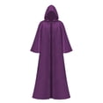 thumbnail image 1 of Halloween Hooded Cloak Cosplay Cape Full Length Cowl Wizard Masquerade Dress up Robe for Easter Punk Party Carnival Violet L, 1 of 8
