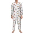 thumbnail image 3 of Salouo Dachshund Dog Puppy Print Button-Front Long Sleeve Pajama Set for Men, Soft 2Pjs Men's Long Sleeve Sleepwear-Large, 3 of 7