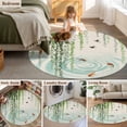 thumbnail image 5 of Round Rugs 3.3Ft, Spring Green Leaves Round Area Rug Washable Indoor Throw Carpet, Japanese Koi Fish Birds Vintage Soft Non Slip Circle Rug for Laundry Room Patio Home Decor Aesthetic, 5 of 8