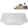 thumbnail image 2 of 63" Streamline NB6340BBR Soaking Glossy White Freestanding Tub and Tray With Internal Drain in Brushed Brass, 2 of 7
