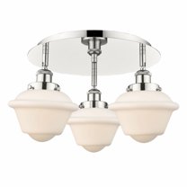 Innovations Lighting  Oxford - 3 Light 18" Flush Mount Polished Nickel/Matte White