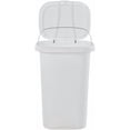 thumbnail image 5 of Spring-loaded lid trash can, 13 gallons, white plastic trash can/waste bin, suitable for home/kitchen/bathroom/garage, 5 of 9