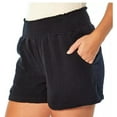 thumbnail image 4 of Three Dots Women's Smocked Waistband Double Layer Cotton Gauze Short (Black, L), 4 of 4