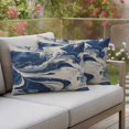 thumbnail image 4 of Pack of 2 Outdoor Pillow Covers 20x12 Inch Waterproof Navy White Throw Pillow Covers, Decorative Pillow Shams Couch Pillow Case Marble Modern Artwork Pillowcases Cushion Covers for Patio Garden, 4 of 8