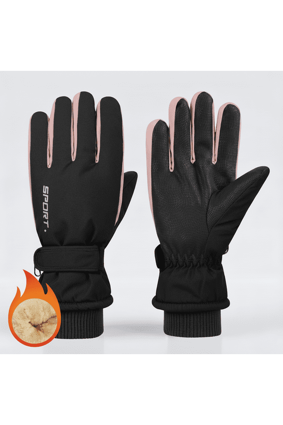 Womens Snow Gloves Touchscreen aterproof Snowboarding Gloves Winter Ski Gloves Women Winter Gloves for Women Cold Weather Black