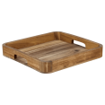 thumbnail image 1 of Bouclair Brown Square Acacia Wood Tray, 1 of 3