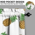 thumbnail image 5 of Kitchen Curtains 36 Inch Short - 3 Panel Set Pineapple Print, Rod Pocket Window Curtains 100% Polyester, Tropical Fruit Valance for Farmhouse, Cafe, Living Room, Bedroom, Easy Wash, 5 of 6