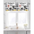 thumbnail image 2 of Vintage Rooster Kitchen Valances for Windows Farmhouse Linen Window Valance Curtain for Living Room Window Treatment Black White Plaid Pastoral Sunflower Valance Rod Pocket Topper Drape, 42 x 12 Inch, 2 of 6