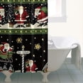 thumbnail image 4 of Black Christmas Santa Pattern Shower Curtain 36"x72" ,Bathroom Decorative Shower Curtains Set with 12 Hooks,Modern Waterproof Washable Shower Curtain, 4 of 6
