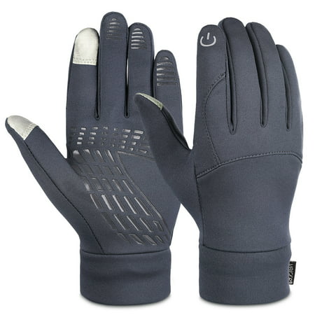 Vbiger Winter Warm Gloves Professional Touch Screen Gloves Winter Sport Gloves Running Biking Gloves for Men and Women, Grey, (Best Winter Running Gloves)