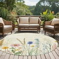 thumbnail image 5 of Spring Floral Round Rugs 8ft, Summer Farmhouse Vintage Botanical Non Slip Washable Rug Runner, Low Pile Indoor Floor Carpet Mat Bathroom Rugs for Living Room, Bedroom, Kids Room, 5 of 9