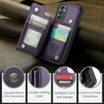 thumbnail image 4 of SaniMore for Samsung Galaxy A24 Wallet Case, RFID Blocking PU Leather Kickstand Credit Slots Flip Folio Protective Case, Double Magnetic Clasp Durable Shockproof Cover for Samsung A24, Purple, 4 of 9