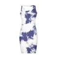 thumbnail image 4 of Besolor Robes d'Été Côtelées pour Femmes Robe Débardeur Imprimée Tendance Col Rond Sans Manches Robe Mini Ajustée Décontractée, 4 of 5