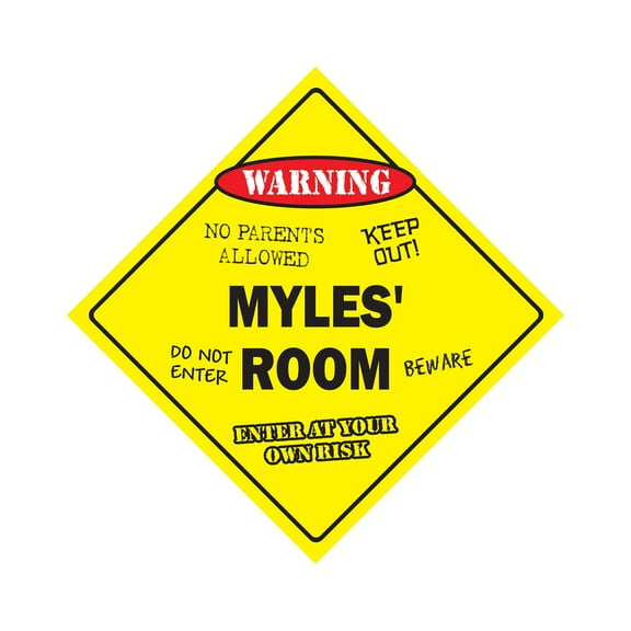Myles' Room Sign Crossing Zone Xing | Indoor/Outdoor | 14" Tall kids bedroom decor door children's name boy girl