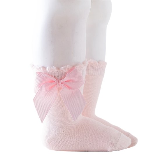 Multitrust Kids Socks, Toddler Solid Color Short Tube Socks with Big Bowknot