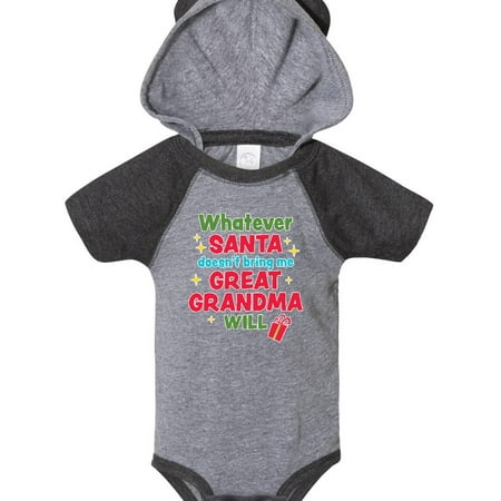 

Inktastic Christmas Whatever Santa Doesn t Bring Me Great Grandma Will Gift Baby Boy or Baby Girl Bodysuit