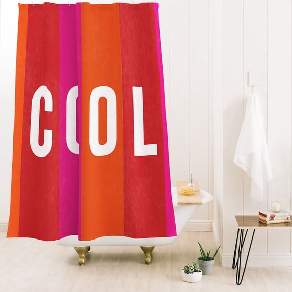 Society6 Julia Walck Cool Type On Warm Colors Shower Curtain 71" x 74"