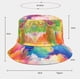 thumbnail image 2 of Sombrero de pescador con estampado Tie-dye, sombrero de pescador con protección solar para exteriores, sombrero de olla de doble cara con grafiti Feliz Sencillez, 2 of 2