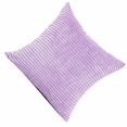thumbnail image 4 of Injueey Corn Strip Corduroy Plush Plain Velvet 45cmX45cm Cojín suave Funda de almohada Hogar Decoración del hogar púrpura, 4 of 6
