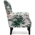 thumbnail image 4 of Erommy Mid Century High Back Accent Chair, Modern Upholstered Fabric Wingback Arm Chair for Living Room, Bedroom, Green Leaves, 4 of 7