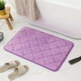 thumbnail image 4 of Soft Velvet Bath Mat | Ultra Absorbent Non-Slip Foam Bathroom Rug | Machine Washable Fast Drying Floor Mat | 40X60Cm Purple Polyester | 1Pc, 4 of 9