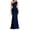 Navy, variant on EliteGoogv Womens One Shoulder Dresses Asymmetrical Ruched Satin Maxi Dresses For Women Slim Fitted Formal Dresses Cocktail Party Evening Gowns Blue