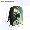 thumbnail image 4 of Honeii Bull Charging Through Waves Print Laptop Backpack for Work, College, Travel, Daily Backpacks for Men Women, Sport Rucksack,Computer Bag, 4 of 8