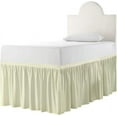 thumbnail image 3 of College Dorm Bedskirt, 32 Inch Drop 100% Microfiber Lightweight Ruffled, Twin-XL Size (39" x 80") Elastic Bed Skirt - Ivory Solid, 3 of 7