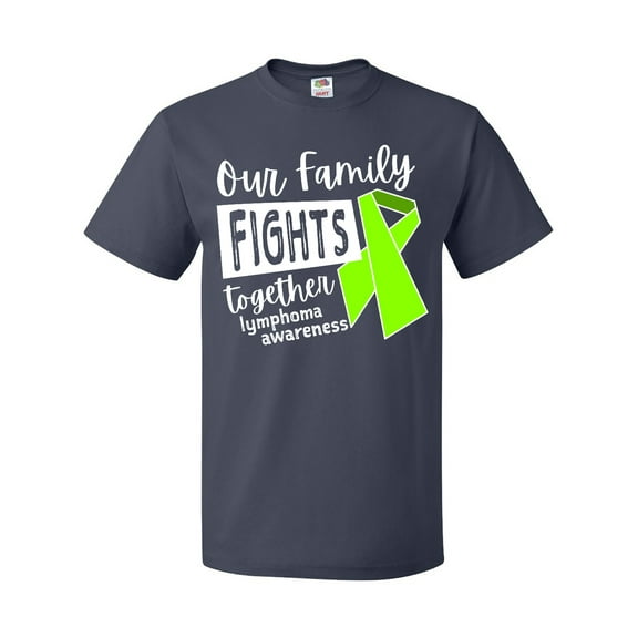 Inktastic Our Family Fights Together Lymphoma Awareness Lime Ribbon T-Shirt