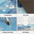 GALMAXS7 Teal Turquoise Anti Fatigue Kitchen Rugs Non Skid Waterproof